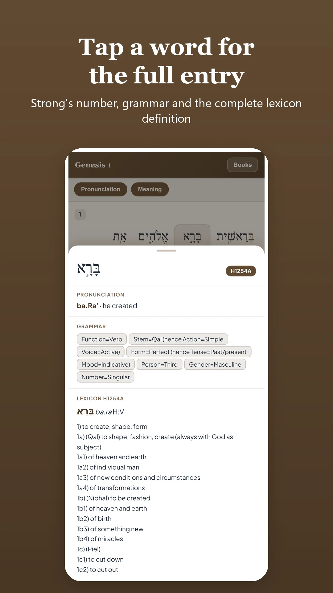 Hebrew Greek and English Bible screenshot
